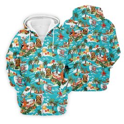 Men's Funny Surfing Santa Hawaiian Golf Shirt, Christmas Golf Shirt, Fun Golf Polo For Men SH818