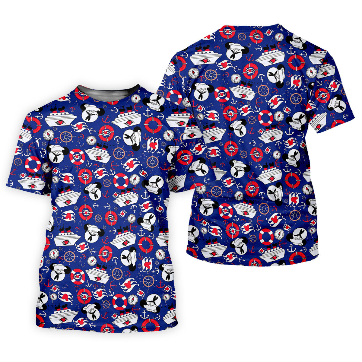 Nautical Cruise Pattern Golf Polo Shirt, Women's Golf Apparel, Printed Golf Shirt SH818