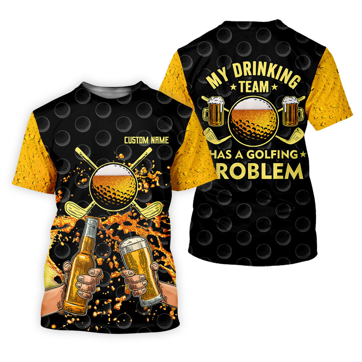 My Drinking Team Has A Golfing Problem Custom Men's Golf Polo Shirt, Funny Golf Shirt, Dad Golf Gift SH818