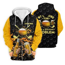 My Drinking Team Has A Golfing Problem Custom Men's Golf Polo Shirt, Funny Golf Shirt, Dad Golf Gift SH818