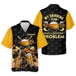 My Drinking Team Has A Golfing Problem Custom Men's Golf Polo Shirt, Funny Golf Shirt, Dad Golf Gift SH818