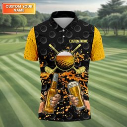 My Drinking Team Has A Golfing Problem Custom Men's Golf Polo Shirt, Funny Golf Shirt, Dad Golf Gift SH818