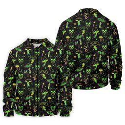 Mushroom And Skull Neon Pattern Hawaiian Golf Shirt, Men's Funny Golf Shirts SH818