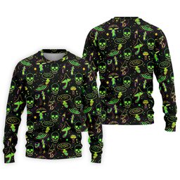 Mushroom And Skull Neon Pattern Hawaiian Golf Shirt, Men's Funny Golf Shirts SH818