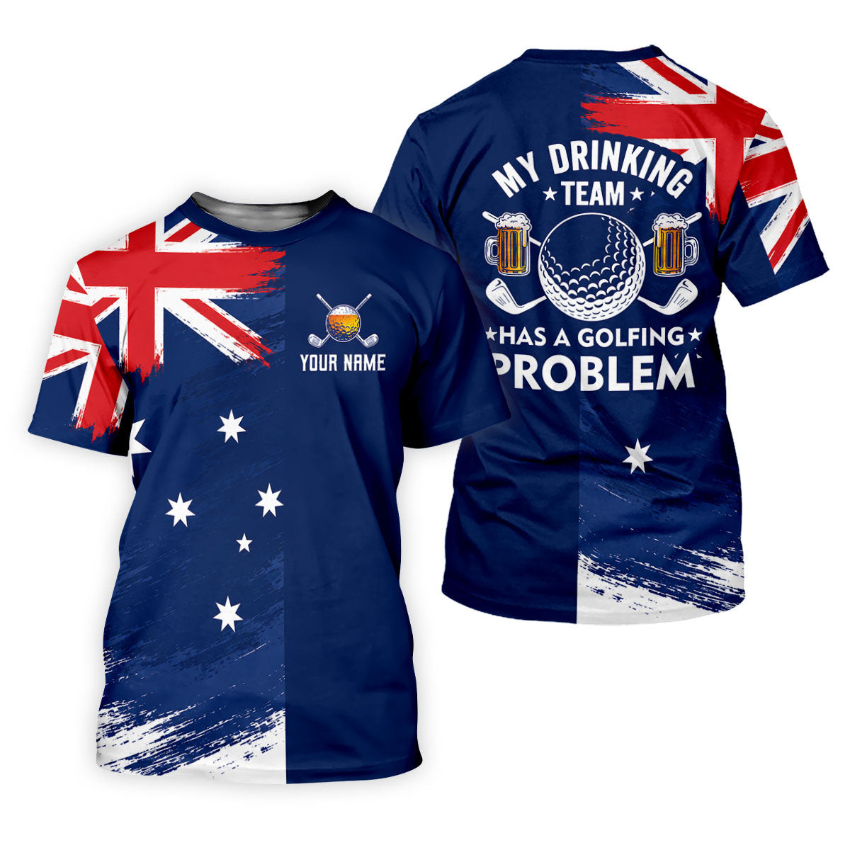 My Drinking Team Has A Golfing Problem Australia Flag Print Ladies Golf Tops, Golf Shirt For Women SH818