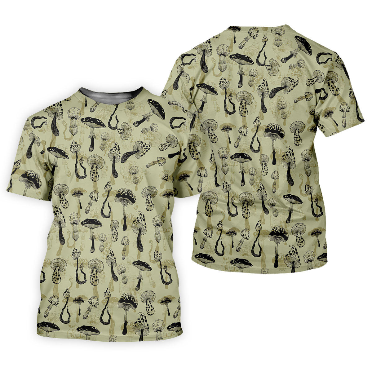 Mushroom Pattern Hand-drawn Art Hawaiian Golf Shirt, Women's Golf Tops, Ladies Golf Shirts SH818