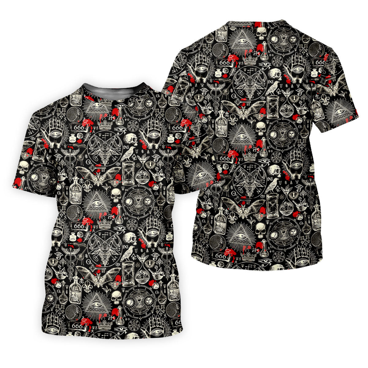 Occult Theme Sketch Style Hawaiian Golf Shirt, Men's Golf Shirt, Polo Shirts For Men SH818