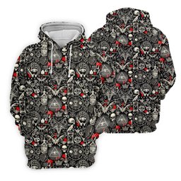 Occult Theme Sketch Style Hawaiian Golf Shirt, Men's Golf Shirt, Polo Shirts For Men SH818