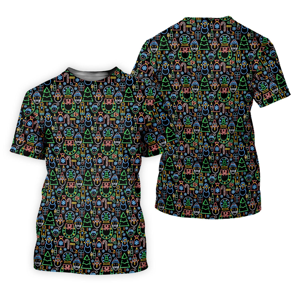 Neon Christmas Retro Style Men's Golf Polo Shirts, Christmas Golf Shirt, Polo Shirts For Men SH818