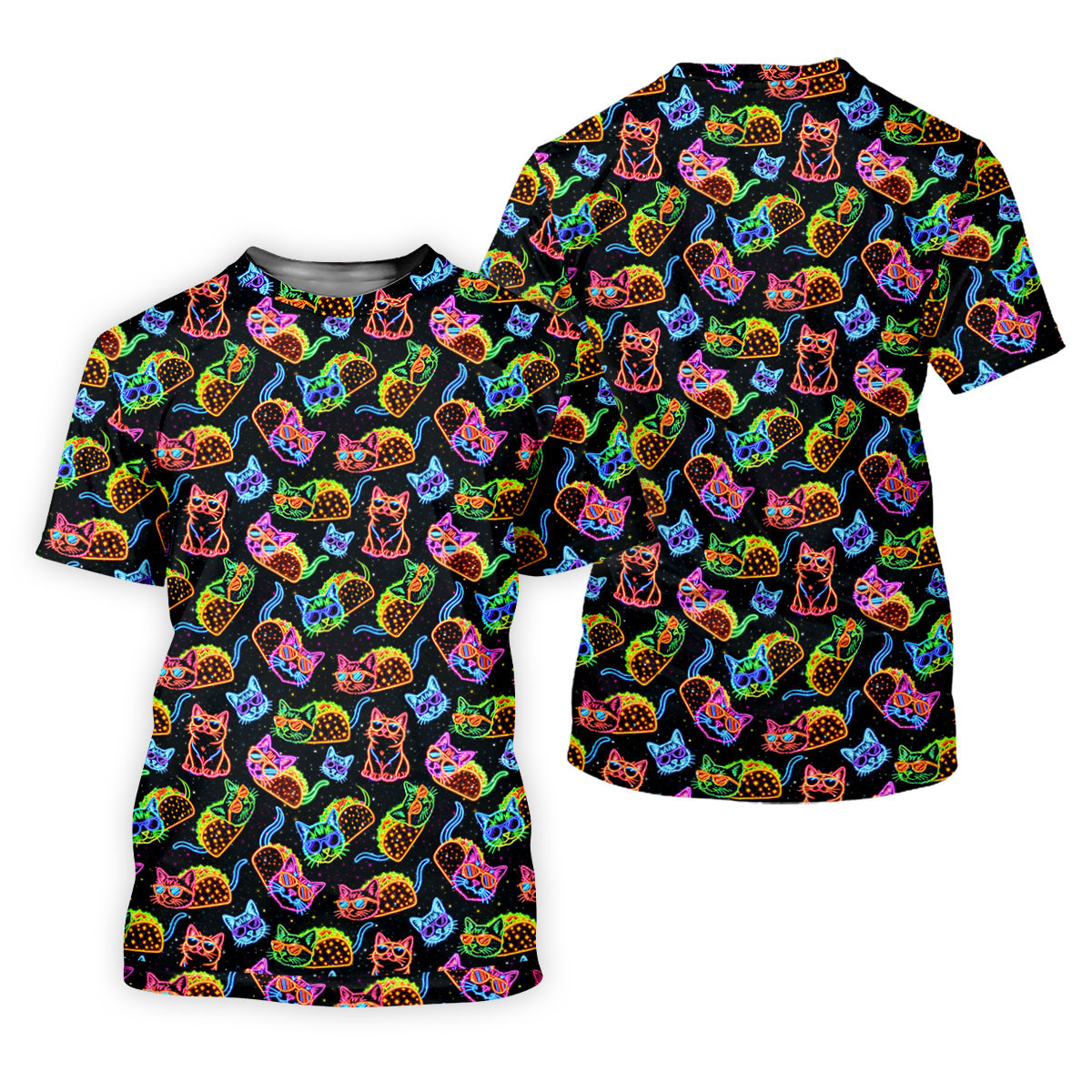 Neon Cats Tropical Vibe Women's Golf Tops, Cute Golf Outfit, Ladies Golf Shirts, Golf Shirt For Women SH818