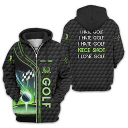 I Hate Golf Nice Shot I Love Golf, Personalized Golf Shirt, Unique Gift For Golfer, Funny Golf Polo Shirt SH818