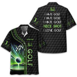 I Hate Golf Nice Shot I Love Golf, Personalized Golf Shirt, Unique Gift For Golfer, Funny Golf Polo Shirt SH818