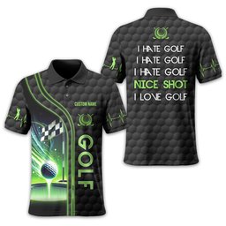 I Hate Golf Nice Shot I Love Golf, Personalized Golf Shirt, Unique Gift For Golfer, Funny Golf Polo Shirt SH818