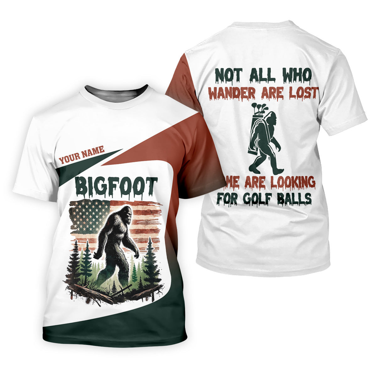Not All Who Wander Are Lost Bigfoot Golf Shirt, Men's Patriotic Golf Shirts, Polo Shirts For Men SH818
