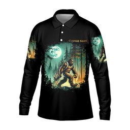 Not All Who Wander Are Lost Custom Bigfoot Men's Golf Polo Shirt, Funny Golf Shirt, Dad Golf Gift SH818