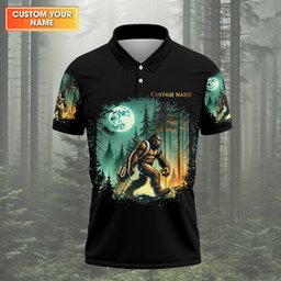 Not All Who Wander Are Lost Custom Bigfoot Men's Golf Polo Shirt, Funny Golf Shirt, Dad Golf Gift SH818