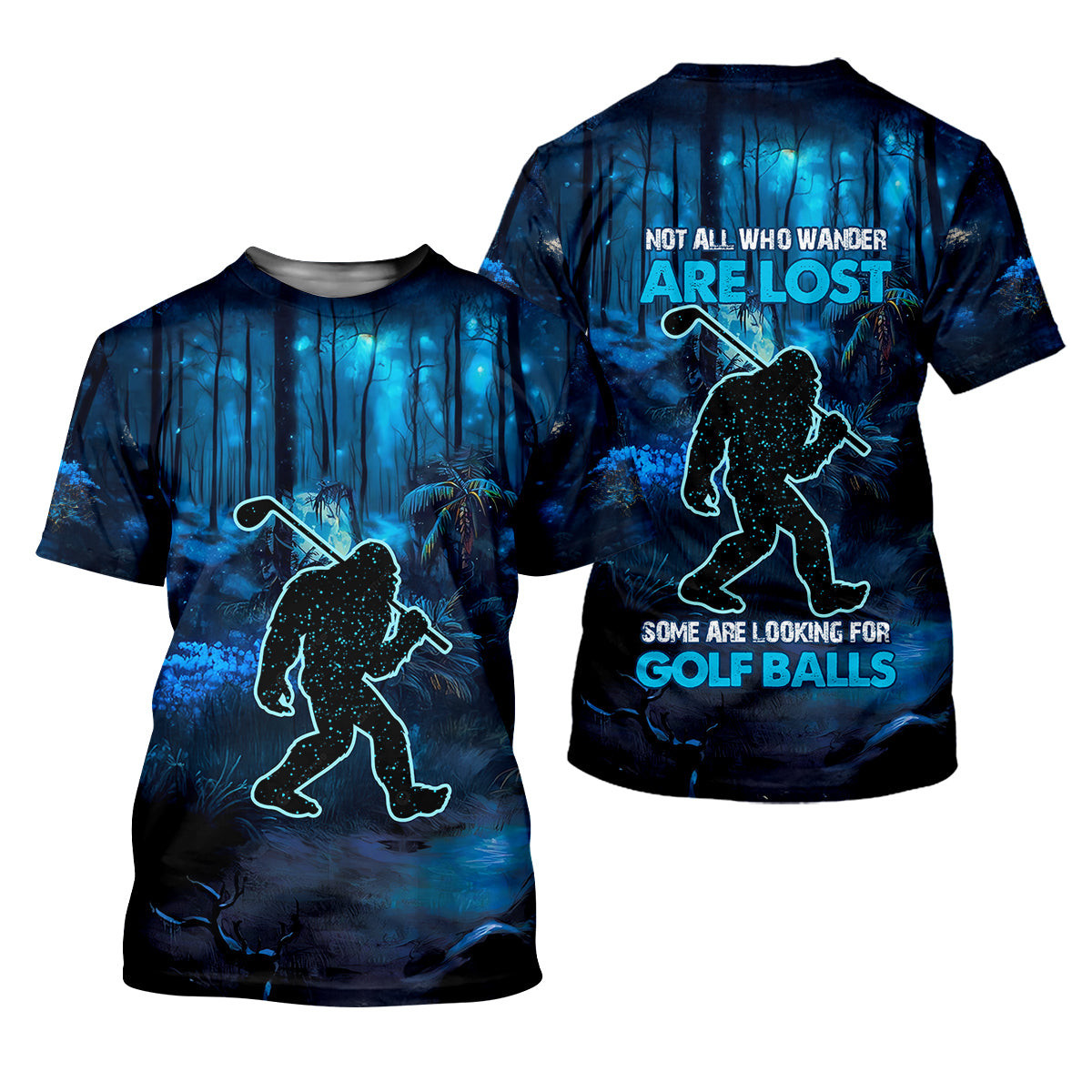 Not All Who Wander Are Lost Bigfoot Men's Golf Polo Shirt, Funny Golf Shirt, Dad Golf Gift SH818
