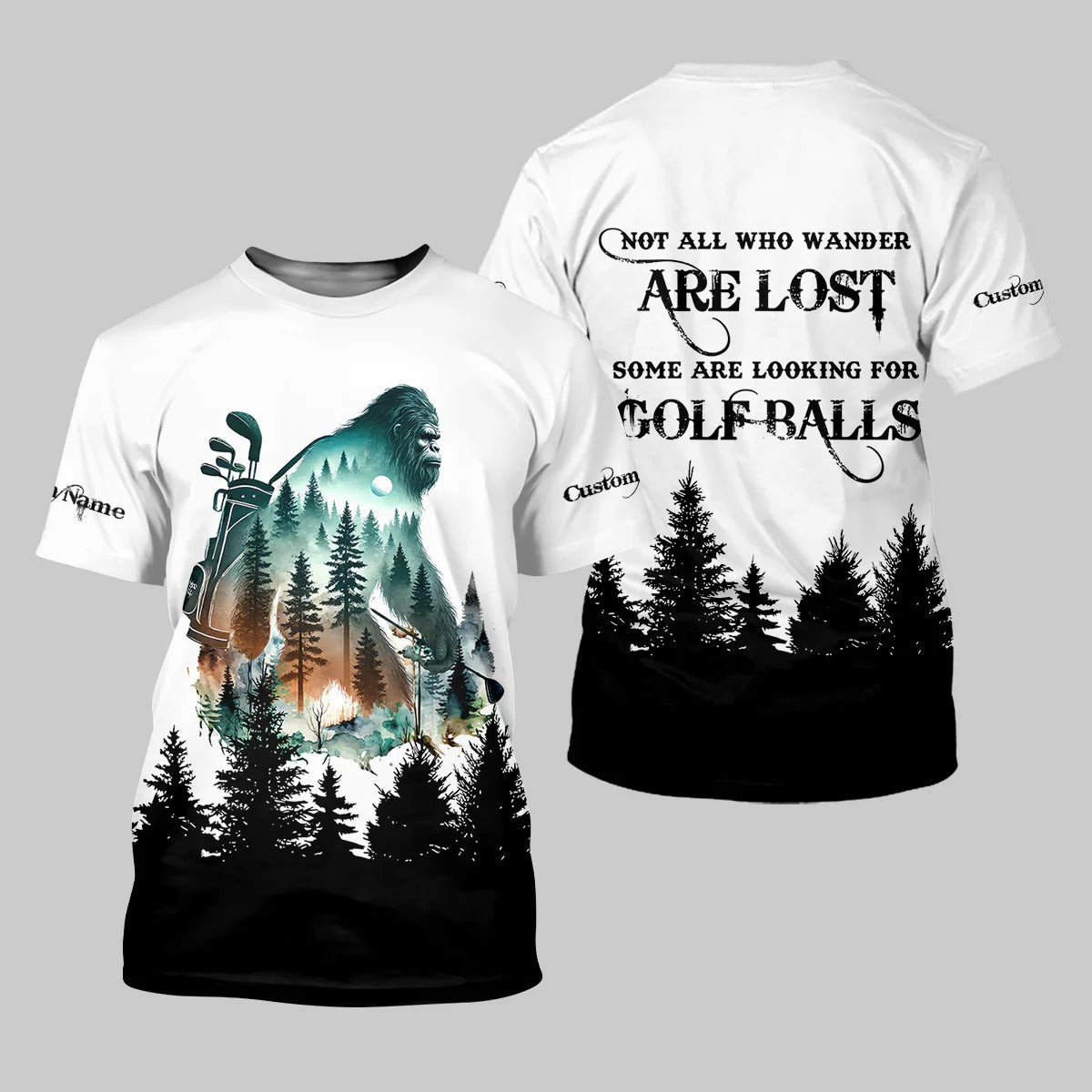 Not All Who Wander Are Lost Golf Polo Shirt, Funny Bigfoot Golf Shirt, Ladies Golf Shirt, Women Golf Gift SH818