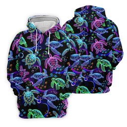 Neon Sea Turtle Ocean Pattern Hawaiian Golf Polo Shirt, Women's Golf Polo, Ladies Golf Shirts SH818