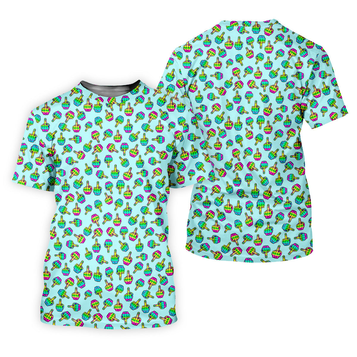Neon Middle Finger Fun Womens Golf Shirts, Unique Gift For Golfer, Ladies Golf Polos, Women's Polo Shirt SH818