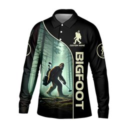 Not All Who Wander Are Lost Custom Men's Golf Polo Shirt, Funny Bigfoot Golf Shirt, Dad Golf Gift SH818