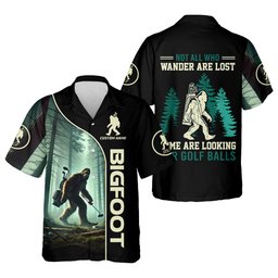 Not All Who Wander Are Lost Custom Men's Golf Polo Shirt, Funny Bigfoot Golf Shirt, Dad Golf Gift SH818