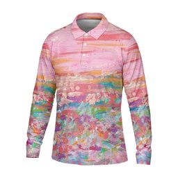 Ombre Colorful Breast Cancer Golf Shirt, Mens Pink Golf Polo, Matching Golf Shirt, Golf Gift For Men SH818