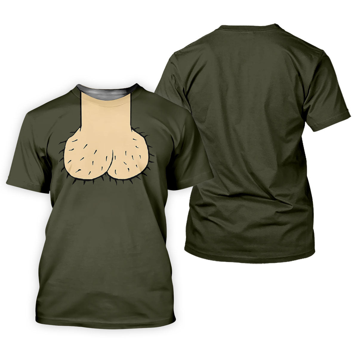 Olive Green Funny Dickhead Faux Chest Golf Shirt, Golf Tops For Women, Women's Golf Apparel SH818