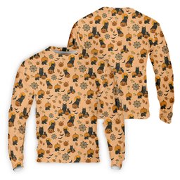 Black Cat Pumpkin Halloween Golf Shirt, Orange Golf Shirt, Mens Golf Polo Shirts, Golfing Apparel SH818