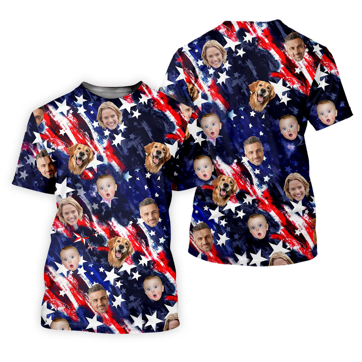 Patriotic 4th Of July Custom Face Shirts, Men's Golf Polo Shirt, Patriotic Golf Shirt, USA Golf Shirt SH818