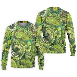 Paisley Print Green Golf Shirt, Golf Tops For Men, Polo Shirts For Men, Golf Shirts For Men SH818