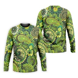 Paisley Print Green Golf Shirt, Golf Tops For Men, Polo Shirts For Men, Golf Shirts For Men SH818