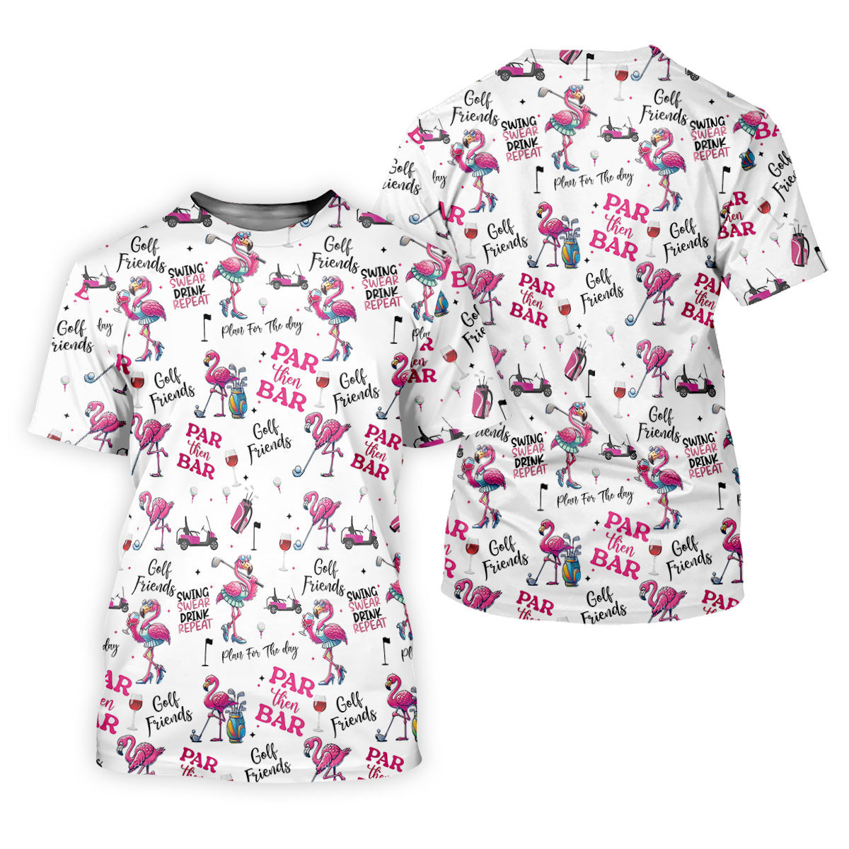 Par Then Bar Flamingo Funny Golf Shirt, Couple Golf Shirt, Matching Golf Shirt, Couple Matching Golf Outfits SH818
