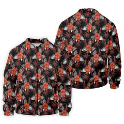 Orange Hibiscus Black Hawaiian Golf Shirt, Summer Vibe Golf Shirts For Men SH818