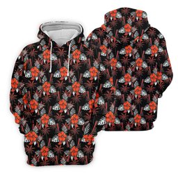 Orange Hibiscus Black Hawaiian Golf Shirt, Summer Vibe Golf Shirts For Men SH818