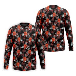 Orange Hibiscus Black Hawaiian Golf Shirt, Summer Vibe Golf Shirts For Men SH818
