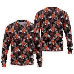 Orange Hibiscus Black Hawaiian Golf Shirt, Summer Vibe Golf Shirts For Men SH818