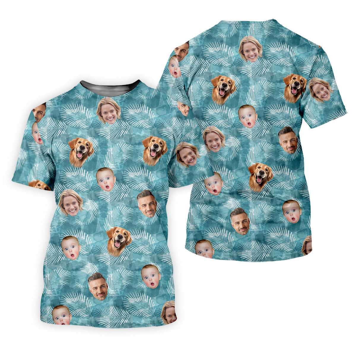 Palm Leaf Pattern, Hawaiian Golf Shirts, Custom Face Shirt, Men's Long Seeve Golf Shirts, Best Gifts For Men Golfers SH818