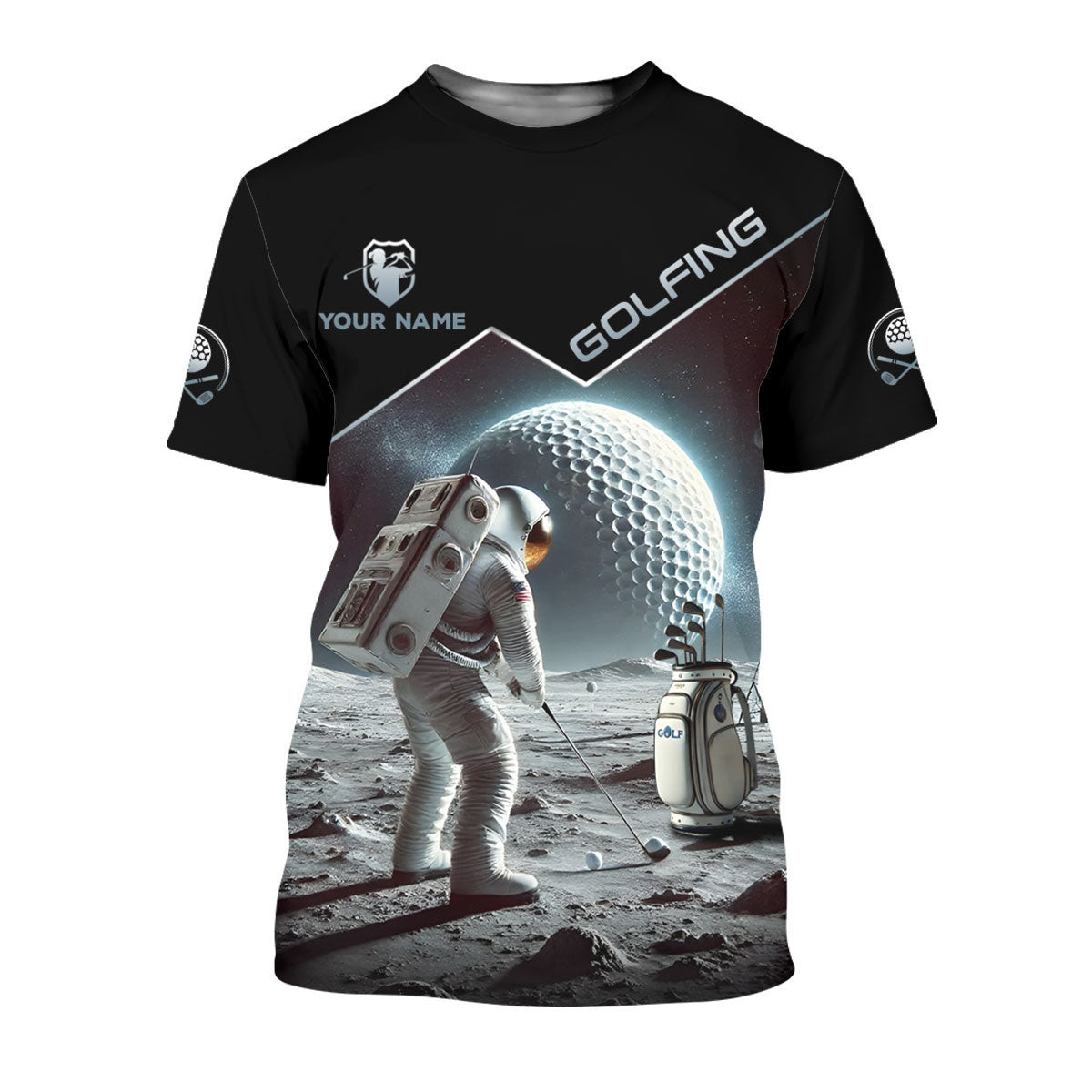 Outer Space Personalized Funny Men's Golf Polo Shirt, Christmas Golf Gift SH818