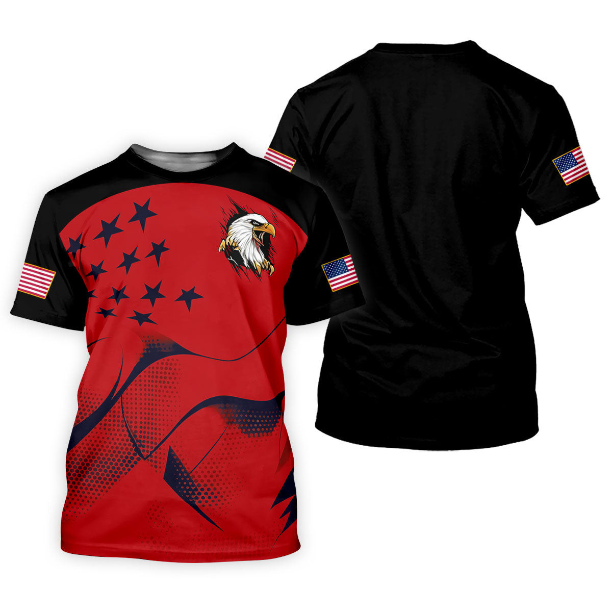 Patriotic Bald Eagle Shirt, American Flag USA Freedom Women's Golf Polo, 4th Of July Golf Shirt SH818
