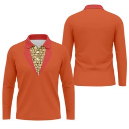 Orange Blue Tuxedo Men's Funny Golf Shirts, Father's Day Golf Shirt, Golf Gift For Dad SH818