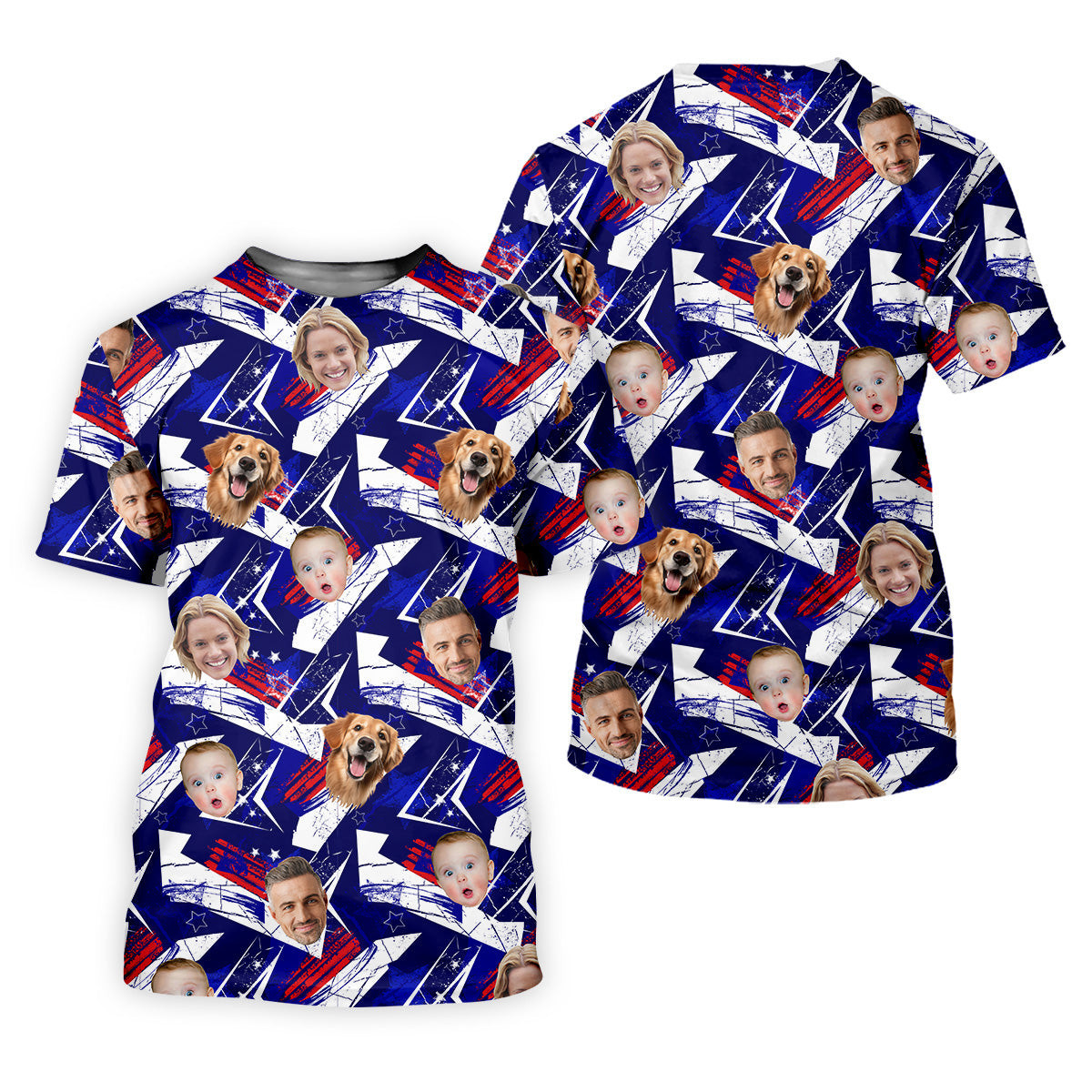 Patriotic Custom Face Shirts, Men's Golf Polo Shirt, Patriotic Golf Polo Shirt, 4th Of July Shirt, USA Golf Shirt SH818