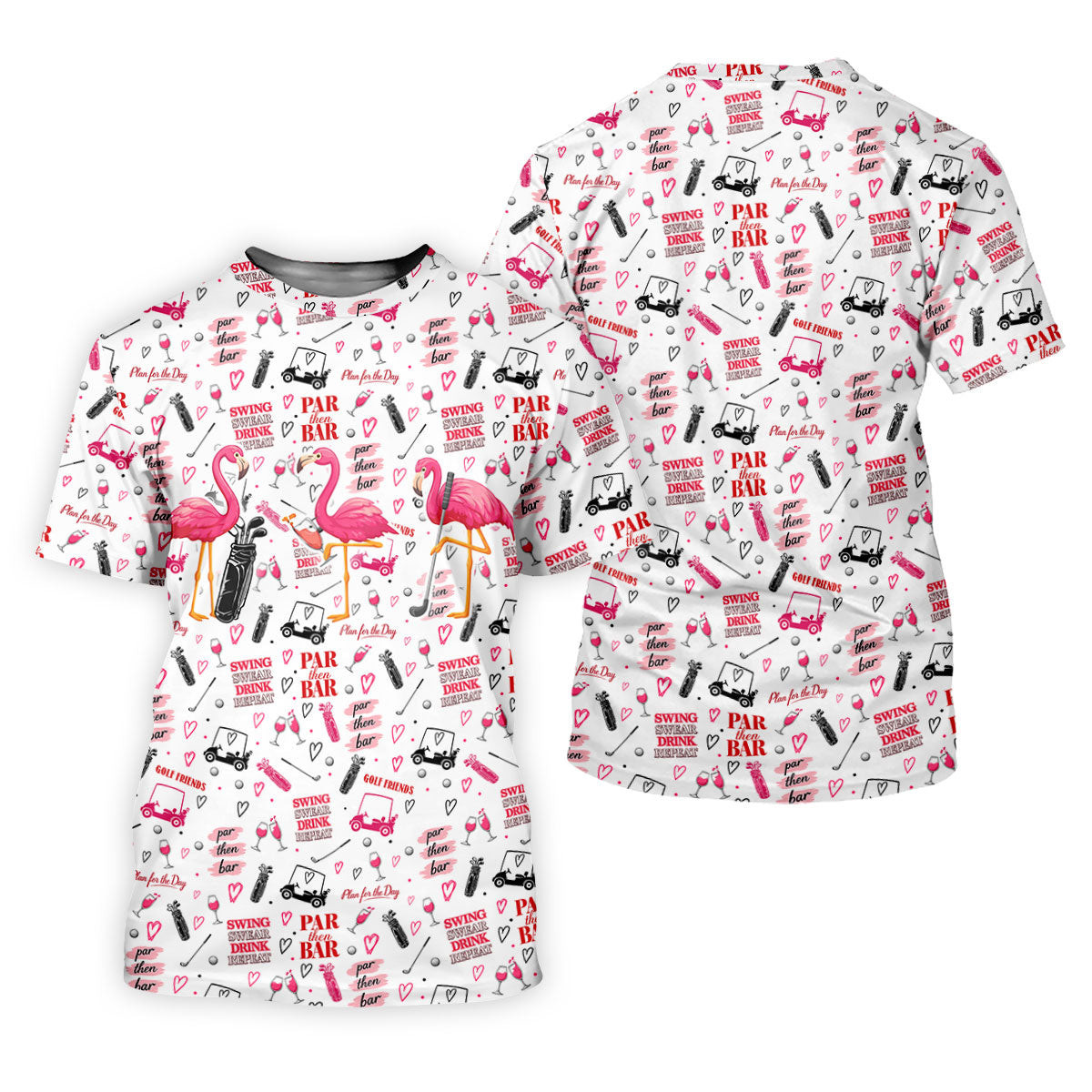 Par Then Bar Flamingo Golf Shirt, Tropical Party Ladies Golf Tops, Golf Shirt For Women SH818