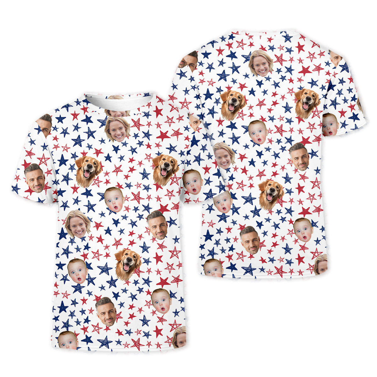 Family Portrait Golf Shirt, Custom Face Shirt, Personalized Dog Shirts, Patriotic Golf Polos, Long Sleeve Golf Shirts, Golf Tops For Women SH818