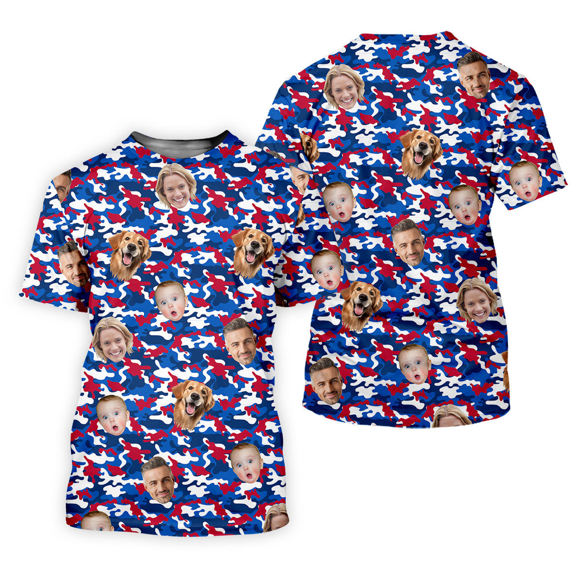 Patriotic USA Custom Face Shirt, Men's Golf Polo Shirt, Men's 4th Of July Shirts, USA Golf Shirt SH818