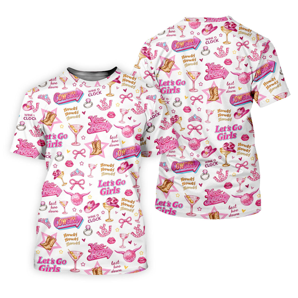 Pink Cowgirl Western Party Icons Golf Polo Shirt, Golf Shirts For Men, Mens Golf Apparel SH818