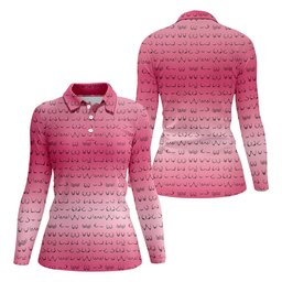 Pink Ombre Golf Shirt, Pink Ladies Golf Shirt, Womens Golf Tops, Ladies Sleeveless Polo, Golfing Apparel SH818