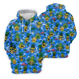 Pineapple Skull Golf Shirt, Tropical Island Volcano Pattern, Golf Shirt For Men SH818