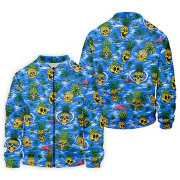 Pineapple Skull Golf Shirt, Tropical Island Volcano Pattern, Golf Shirt For Men SH818