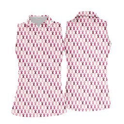 Pink Ribbon Women's Golf Shirt, Pink Golf Shirt Women, Breast Cancer Golf Shirt, Breast Cancer Awareness Shirt SH818